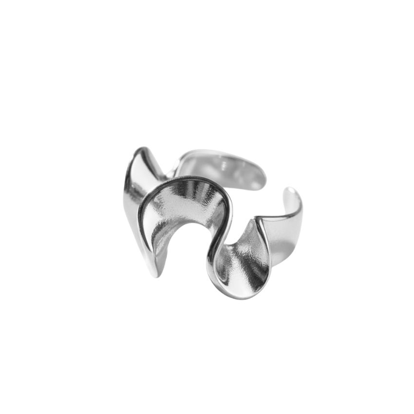 Brass Jewelry Ring Silver Adjustable Rings for Women Abstract Design Christmas Gift Jewelry Wholesale Corporate Gifts